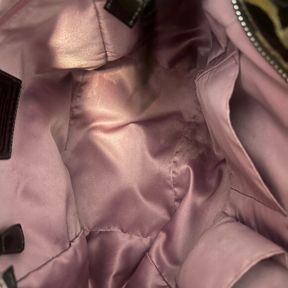 Coach Alex Op Art Brown/Khaki Coated Canvas Tote 14264 - Picture 7 of 10